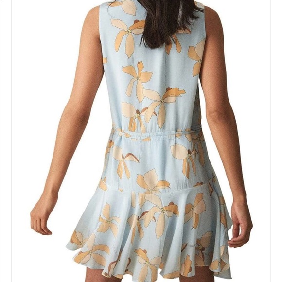 Reiss Sienna Reef dress blue orange floral XS / 0 - Picture 2 of 16